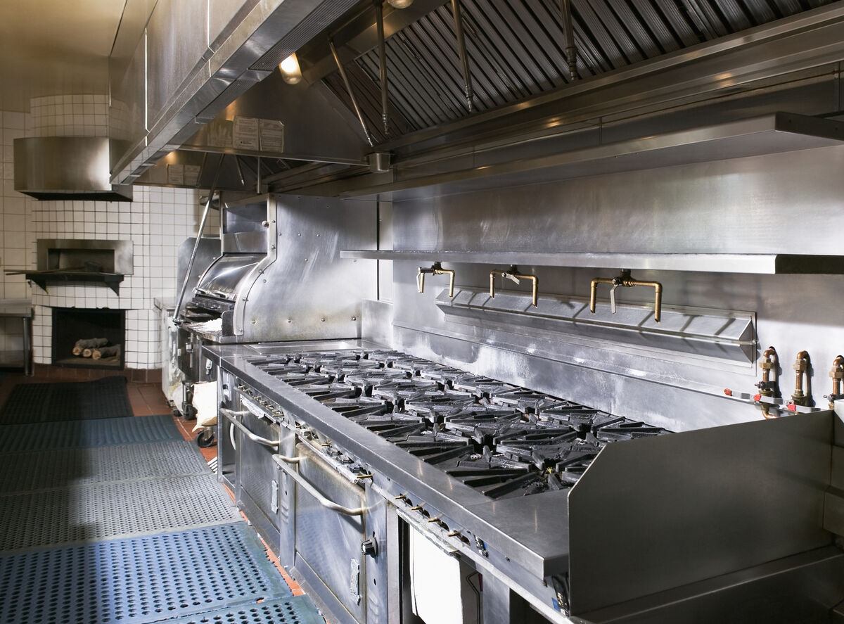 A stainless steel commercial kitchen ready for service